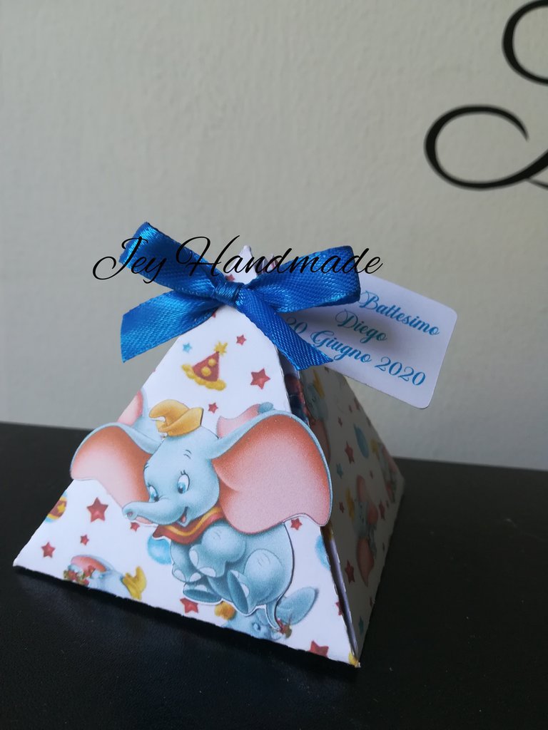Scatoline Dumbo elefantino compleanno nascita battesimo bimbo segnaposto  confetti bomboniere