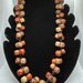 Collana Vintage con perle in legno stampato