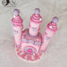 cake topper castello delle principesse con  base nome e numero compleanno