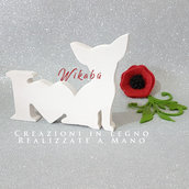 I LOVE MY DOG creazione in LEGNO CANE chihuahua REALIZZATA A MANO decorazione chiwawa per amanti animali