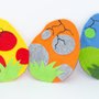 Sacchetti a forma di uova di dinosauro per bomboniere e confettate, 12 x 9 cm