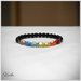 Bracciale arcobaleno perle vetro ovaline colorate tonde nere distanziatori acciaio