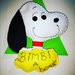 Targhetta auto bimbo a bordo Snoopy 