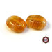 50 Perle Vetro - Ovale Piatto: 13x7x3 mm - Colore: Ambra Medio  - Effetto marmorato  