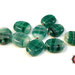 50 Perle Vetro - Ovale Piatto: 13x7x3 mm - Colore: Verde Petrolio  - Effetto marmorato  