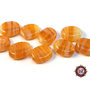 50 Perle Vetro - Ovale Piatto: 13x7x3 mm - Colore: Arancione  - Effetto marmorato  
