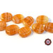 50 Perle Vetro - Ovale Piatto: 13x7x3 mm - Colore: Arancione  - Effetto marmorato  