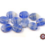 50 Perle Vetro - Ovale Piatto: 13x7x3 mm - Colore: Blu Light  - Effetto marmorato  