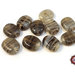 50 Perle Vetro - Ovale Piatto: 13x7x3 mm - Colore: Grigio Fumo  - Effetto marmorato  