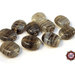 50 Perle Vetro - Ovale Piatto: 13x7x3 mm - Colore: Grigio Fumo  - Effetto marmorato  