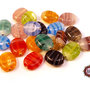 50 Perle Vetro - Ovale Piatto: 13x7x3 mm - Colore: Misti  - Effetto marmorato  
