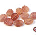 50 Perle Vetro - Ovale Piatto: 13x7x3 mm - Colore: Rosa  - Effetto marmorato  