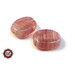 50 Perle Vetro - Ovale Piatto: 13x7x3 mm - Colore: Rosa  - Effetto marmorato  