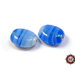 50 Perle Vetro - Ovale Piatto: 13x7x3 mm - Colore: Turchese  - Effetto marmorato  