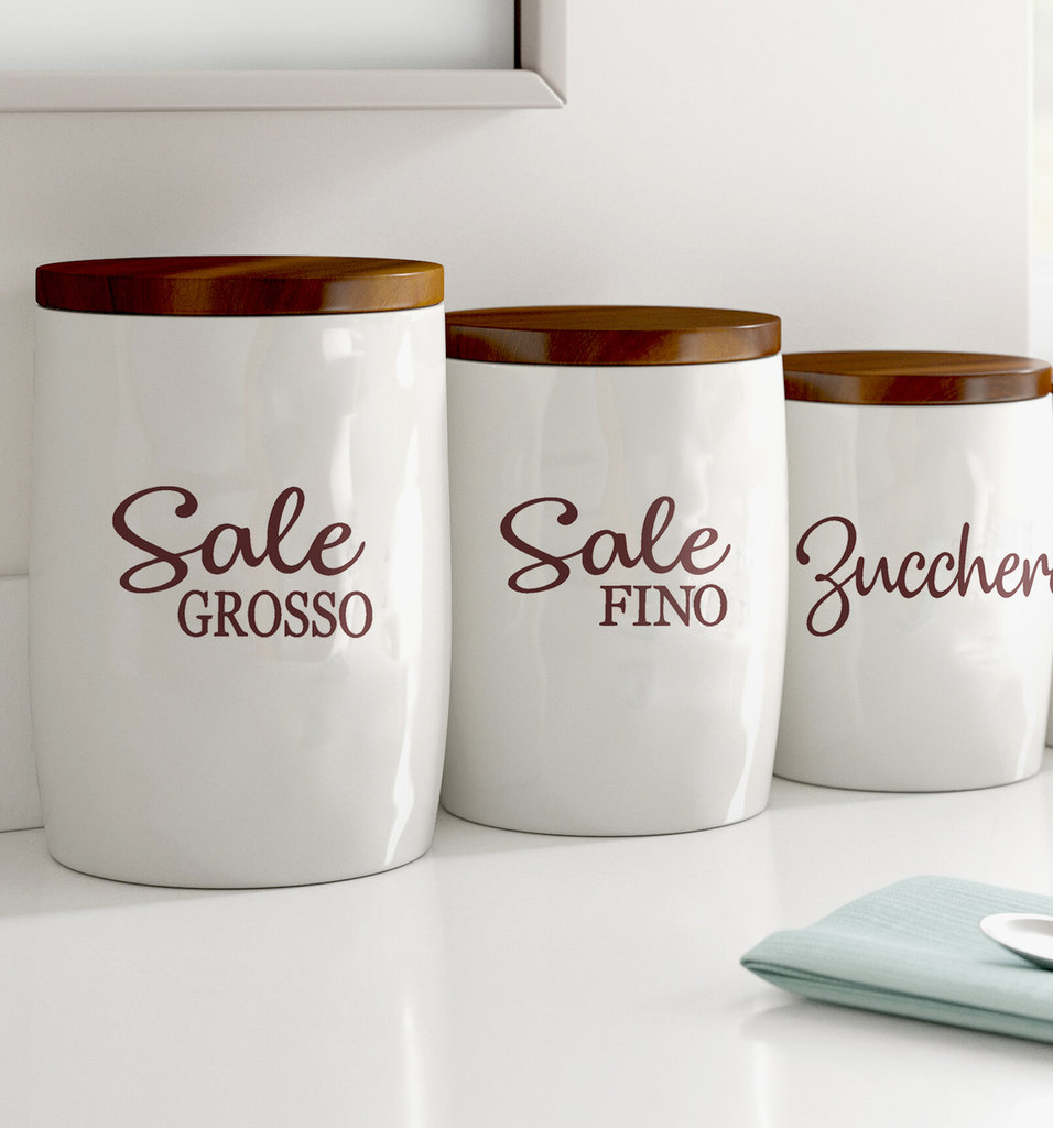 Set adesivi per barattoli sale zucchero Per la casa e per te Cu