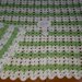 Copertina neonato per culla carrozzina lana merinos colore bianco verde