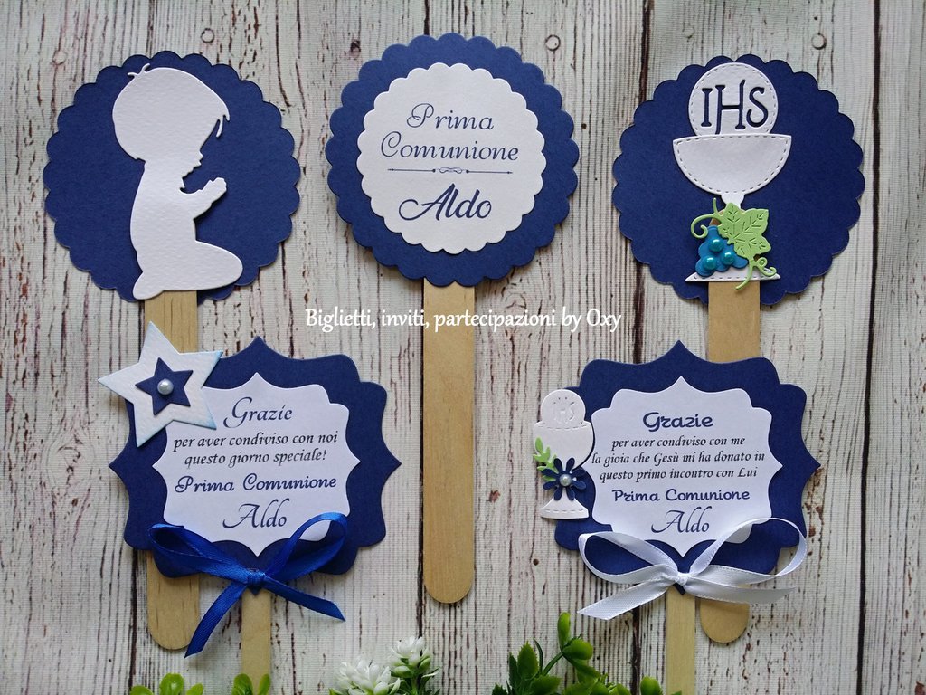 Segnaposto Cresima E Comunione - 15 Pezzi Personalizzabili, Cartoncino 200gr, Per Eventi - Foto 4