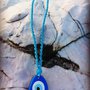 Collana in corda e sasso "Evil Eye"