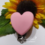 Clip  in silicone alimentare *Cuore rosa*