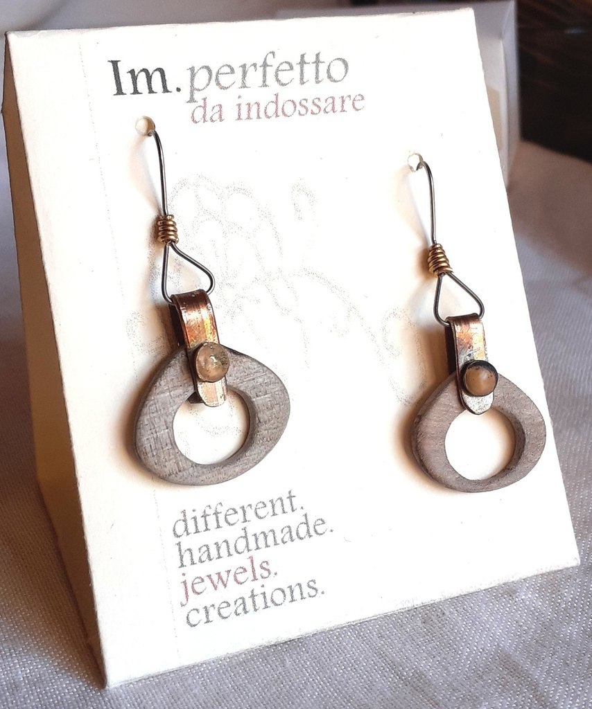 Orecchini In Legno Di Prugna Fatti A Mano | A Goccia 3 Cm Con Gancio Argento 925 | Gioiello Naturale Sostenibile Made In Germany