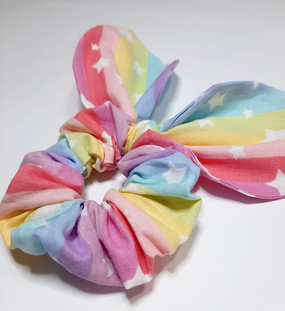 Scrunchies En Coton Prince De Galles Beige - Élastique à Cheveux Tendance Italien
