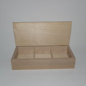 Scatola artigianale in legno 3 reparti cm 11x23x5