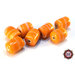 Lotto: 50 Perle Vetro - Cilindro: 11x9 mm - Colore: Arancione  - Effetto marmorizzato 