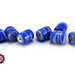 Lotto: 50 Perle Vetro - Cilindro: 11x9 mm - Colore: Blu  - Effetto marmorizzato 