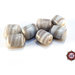 Lotto: 50 Perle Vetro - Cilindro: 11x9 mm - Colore: Grigio  - Effetto marmorizzato 