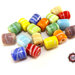Lotto: 50 Perle Vetro - Cilindro: 11x9 mm - Colore: Mix  - Effetto marmorizzato 