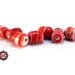Lotto: 50 Perle Vetro - Cilindro: 11x9 mm - Colore: Rosso - Effetto marmorizzato 