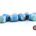Lotto: 50 Perle Vetro - Cilindro: 11x9 mm - Colore: Turchese - Effetto marmorizzato 