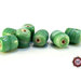 Lotto: 50 Perle Vetro - Cilindro: 11x9 mm - Colore: Verde Petrolio - Effetto marmorizzato 