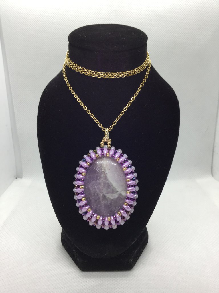Collana Donna Con Ciondolo In Ametista Viola 10mm – Pietra Lab Creata, Taglio Ottagono, Placcata Platino