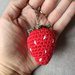 Portachiavi fragola all'uncinetto amigurumi - spedizione gratuita