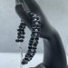 Elegante Braccialetto con perline in vetro colore nero ossidiana e bicono Crystal Ab 