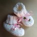 Scarpine ai ferri neonata,scarpine bianche in maglia,babbucce neonata lana,scarpine fatte a mano neonata