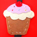 Delizioso e simpatico segnalibro,  forma cupcake, per idea regalo goloso