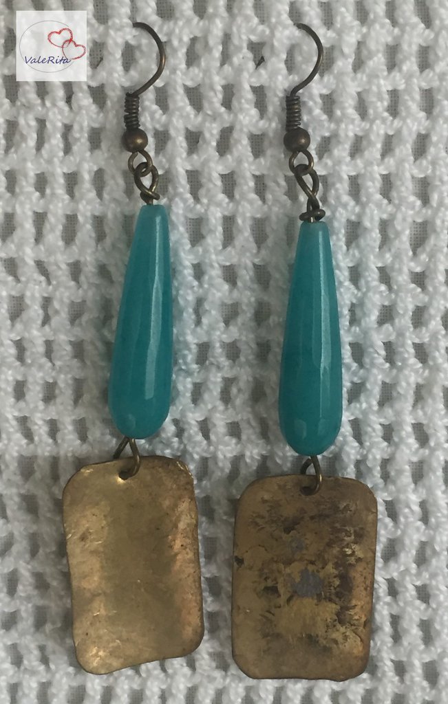 IN Lebole Collezione The Circle DOR109 Cinque Terre Orecchini da Donna in Ottone Pietra Azzurra