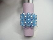 Anello azzurro perle e Swarovski