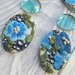 SET CABOCHON 6 pz in pasta polimerica, 40mm, ideale per soutache, macramè #giardino fiorito blu