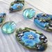 SET CABOCHON 6 pz in pasta polimerica, 40mm, ideale per soutache, macramè #giardino fiorito blu