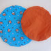 Coperchi copriciotola, in  stoffa di cotone, colori arancione e blu