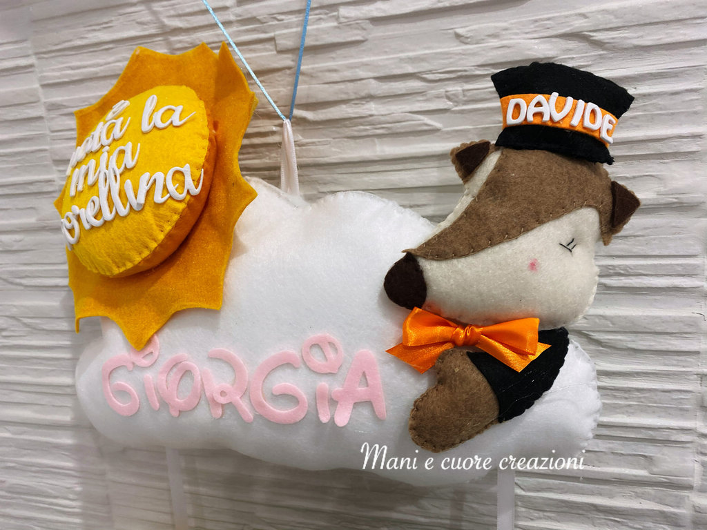 Fiocco nascita ️fiaba 3 porcellini ️è nata la mia sorellina B... su MissHobby