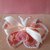 Farfallina chiudisacchettino 🎀 rosa e profili bianchi, con rosellina e nastrino rosa. 