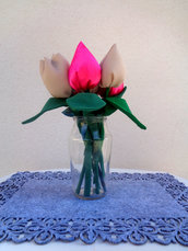  Fiori di stoffa, tulipani di stoffa, fiori di primavera, decorazioni per la casa, idea regalo di compleanno