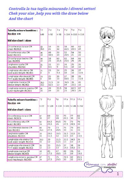 Cartamodello PDF camicia unisex bambino da taglia 2 anni a 10 speci