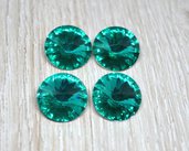 4 rivoli resina 14 mm verde emerald