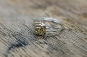 Rosa argentata - anello fatto a mano