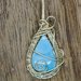 Ciondolo wire con larimar a goccia